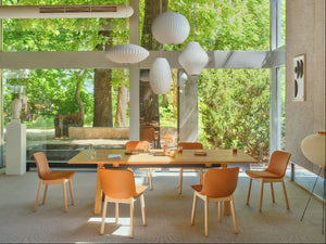 Baltic Classic Chair with Wooden Table and Floor Lamp in Modern Office Setting
