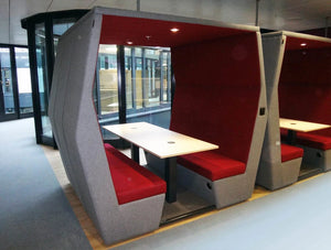 Bill Meeting Pod Red Colour Withoutwall In Office Rooms With Overhead Led Lights