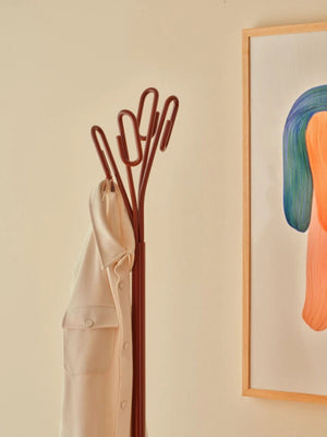 Clip Steel Coat Stand in Red Finish