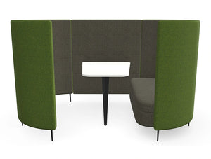 Delia 2 Seater Meeting Den With Table With Grey Interior And Green Exterior