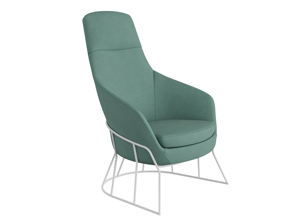 Drive Soft Seating Office High Back Chairs With Light Green Upholstered Finish And Circular Metal Frame