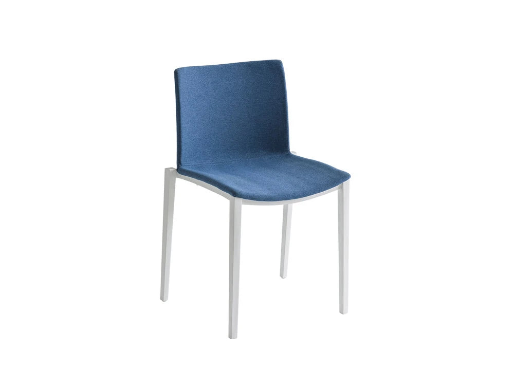 Gaber Clipperton Stackable Chair Without Armrests And Blue Upholstered Seat