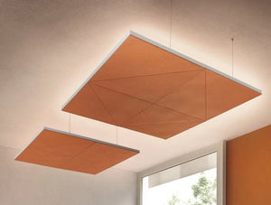 Gaber Diamante Acoustic Hanging Wall Panel In Golden Yellow With Led Lights