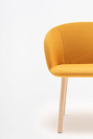 Grace Office Chair with Four Wooden Legs Detail