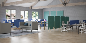 Koala Cutout Freestanding Acoustic Screen in Different Heights and Finishes in Collaborative Space