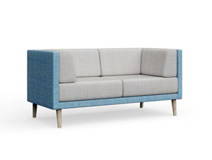 Lenny 2 Seater Low Back Chair in Blue Finish Exterior