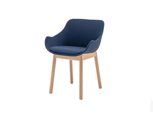 MDD Baltic Classic Upholstered Shell Armchair with Wooden Base