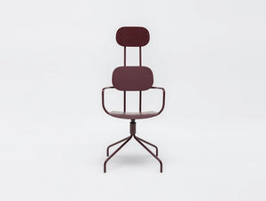 Mdd New School Chair With Headrest On Four Legged Metal Frame 8