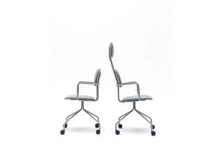 MDD New School Swivel Castor Wheel Chair in Light Grey Finish