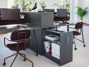 MDD New School Swivel Castor Wheel Chair with COmputer and Desk