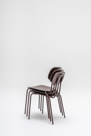 New School Low Back Chair with 4 Legged Frame Stacked