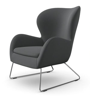 Pause Lounge Armchair With Skid Frame Base 2