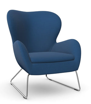Pause Lounge Armchair With Skid Frame Base 4
