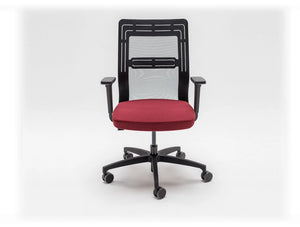 Tanya Mesh Conference Armchair With Black Back And Red Cushion