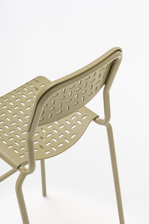 Tube 4 Legged Base Outdoor High Stool without Armrests Detail 3