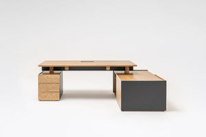 Viga Executive Desk with Extended Side Storage and Pedestal 2
