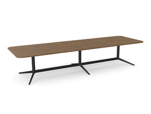 Ws.D Harmon Triple Base Table with Rectangle Curved Edge Top