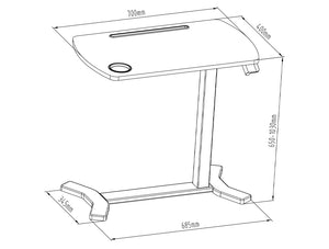 AV8 Air Height-Adjustable Desk White Dimensions