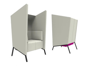 Anders 1 Seat High Back Chair With White Upholstered Finish And Purple Finish
