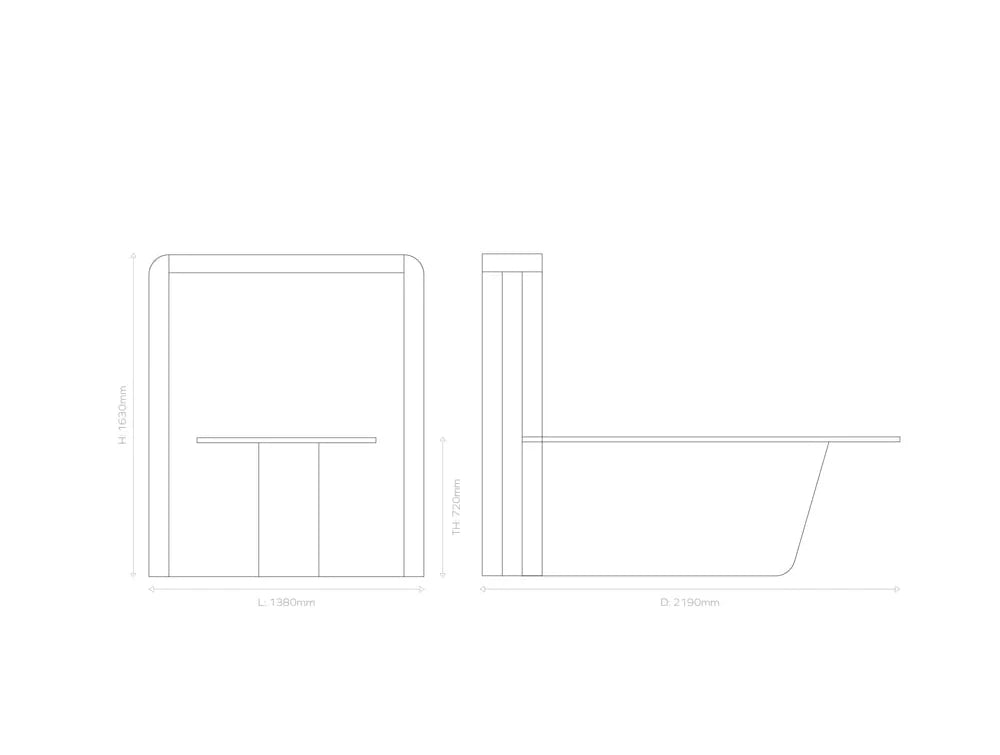 Athena Seated Height Media Unit 7 Person Dimensions