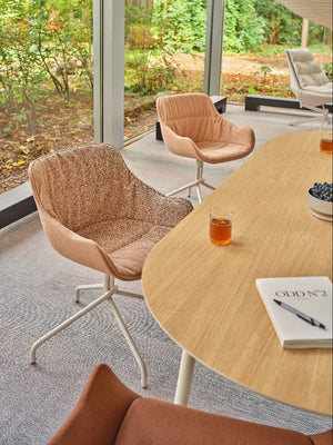 Baltic Soft Duo Armchair with Wooden Table and Lounge Chair in Modern Office Setting 2
