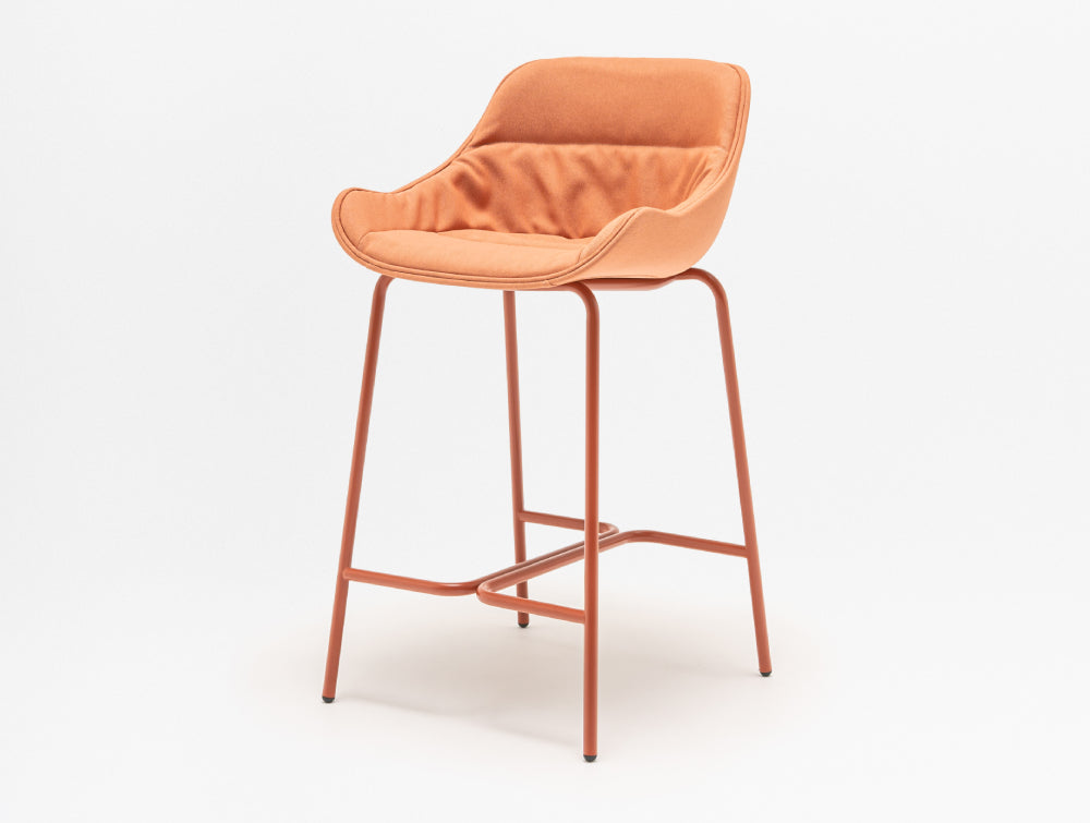 Baltic Soft Duo High Stool with Four Metal Legs
