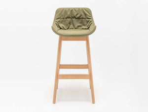 Baltic Soft Duo High Stool with Four Wooden Legs