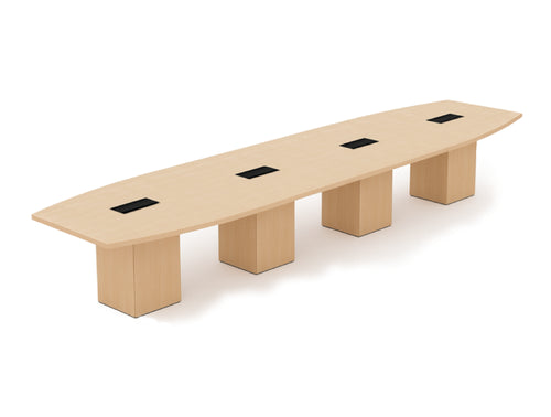Barrel Shaped Meeting Room Table with Cube Legs