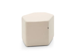 Bazalto Modular Pouffe With Low Height And Elegant White Fabric Finish