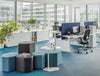 Bazalto Modular Pouffes With Grey And Blue Finish For Open Offices