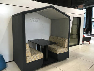 Bea 6 Seater Meeting Pod Royal Black Colour With Overhead Led Light