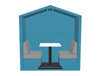 Bea-Roofed-2-Seater-Open-Meeting-Den-with-Wall-and-Table