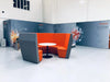 Ben 6 Person Mid Back Open Collaboration Pod with Round Top Cylinder Based Table