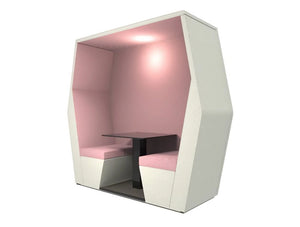Bill 2 Seat Roofed Den With Pink Upholstered Finish And Led Lights