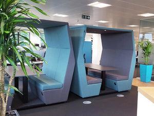 Bill 6 Seater Meeting Pod Cool Blue Colour With Overhead Led Lights