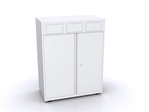 Bisley Lateralfile Front Access Recycling White Unit With Locking Doors