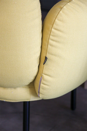 Boho Upholstered Fabric Lounge Armchair Back Detail
