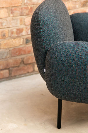 Boho Upholstered Fabric Lounge Armchair Backrest Detail