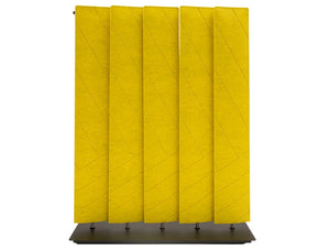 Buzziblinds Straight V Cut Freestanding Acoustic Screen Yellow With Black Baseplate