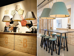 Buzzishade Acoustic Pendant Ceiling Lightc Bar Kitchen Communal Space Grey Green