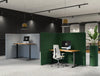 Buzzishield Hook Room Divider 2 In Green And Grey With Office Desk And Chair In Office Settings