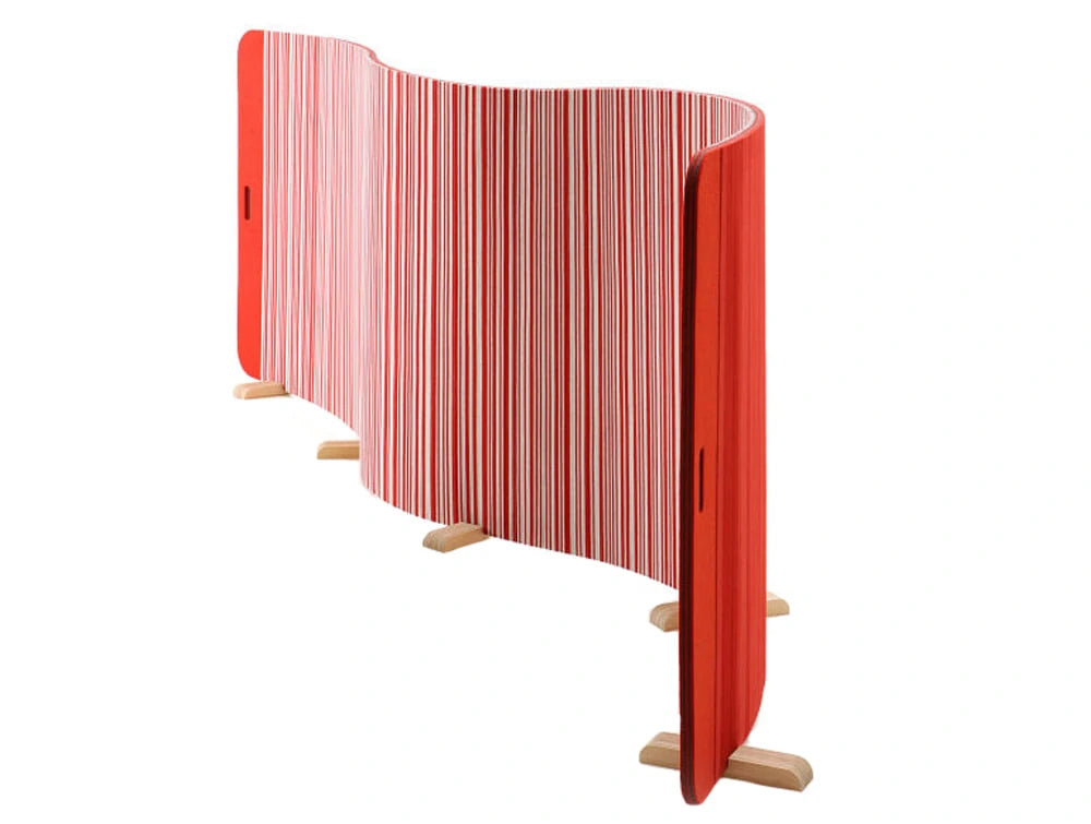 Buzzitwist Curved Acoustic Room Partition In Red