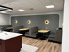 Casper Soft Seating Banquet Dining Booth with Wooden Top Tables