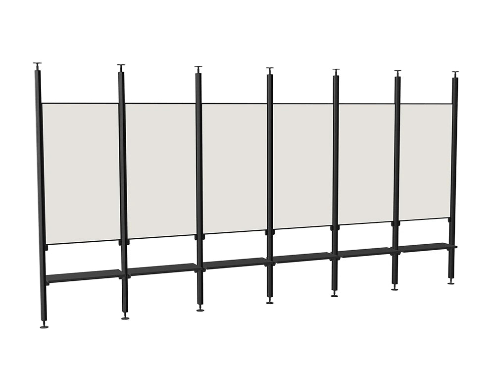 Decora Modular Glassboard Zoning System with Shelves