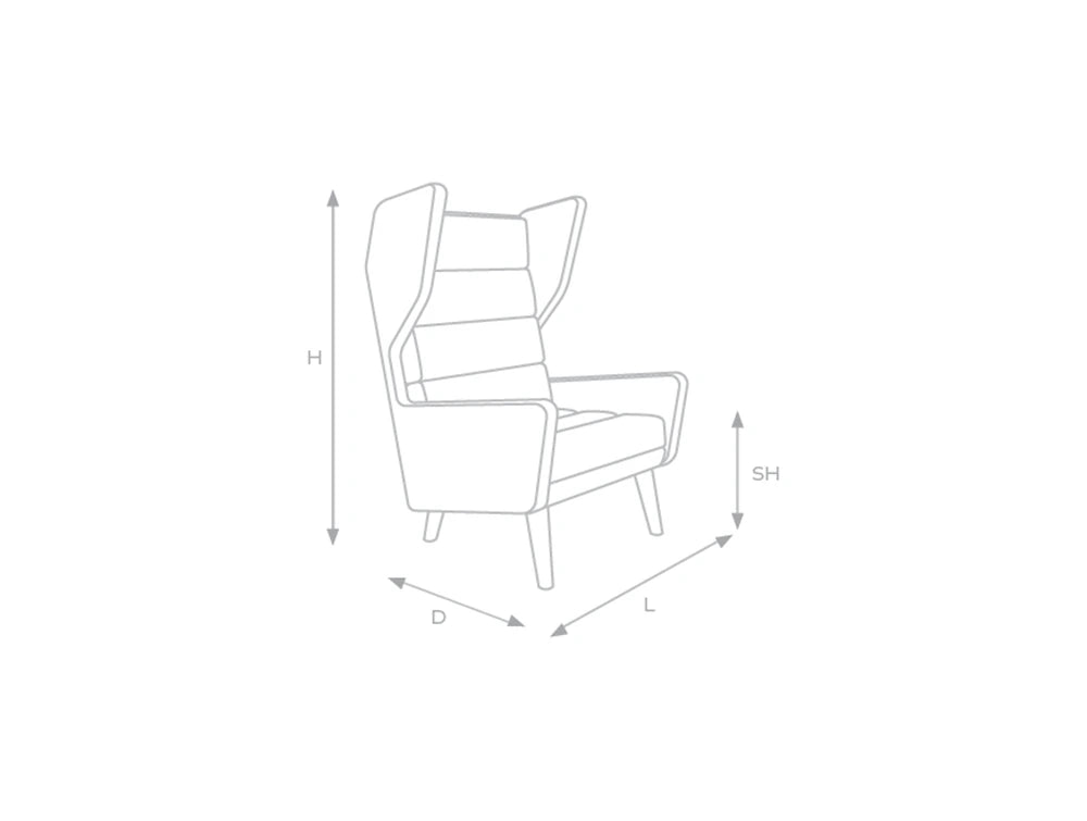Douglas Single Seater Wing High Back Chair Dimensions