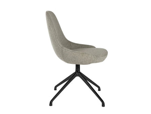Downtown Soft Seating Office Chair With Grey Finish And Black Metal 4 Star Base