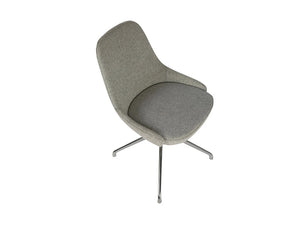 Downtown Soft Seating Office Chair With Grey Finish And Silver Metal 4 Star Base