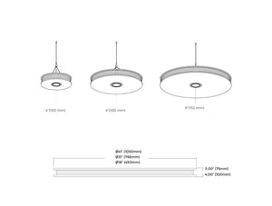 Ezobord Macaron Direct Acoustic Hanging Light Dimensions