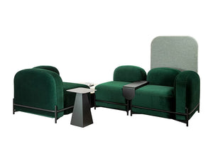 Flord Side Table For Reception And Waiting Areas With Green Modular Sofas