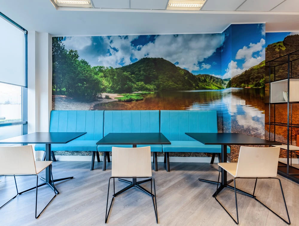 Fold Ireland Office Canteen Square Wooden Table With Stackable Chair